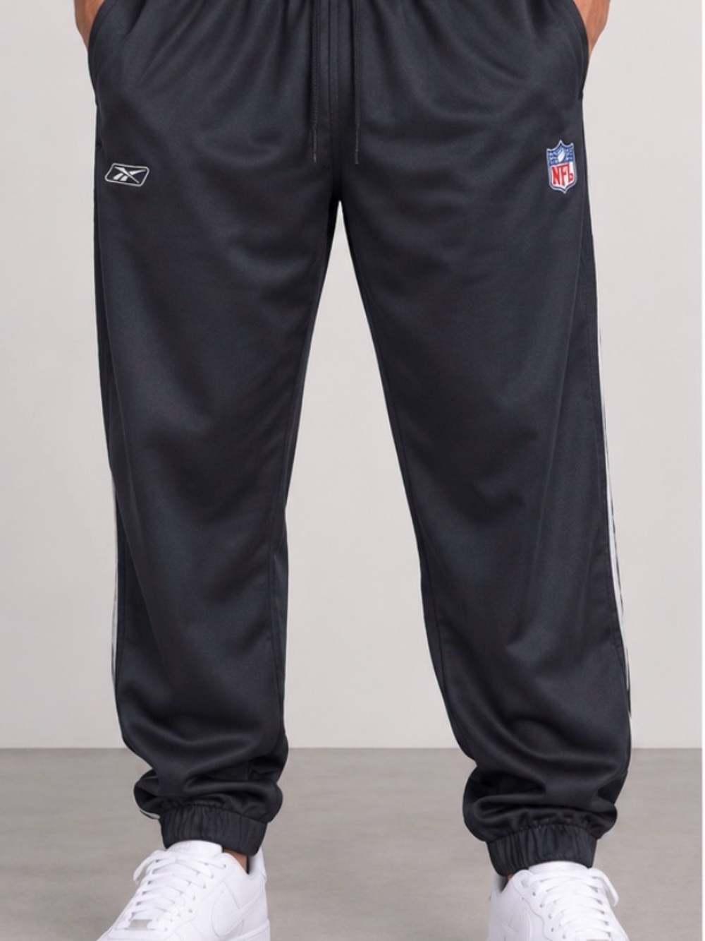 Y2K Vintage NFL Chicago Bears Reebok Track Pants Black Orange Size L